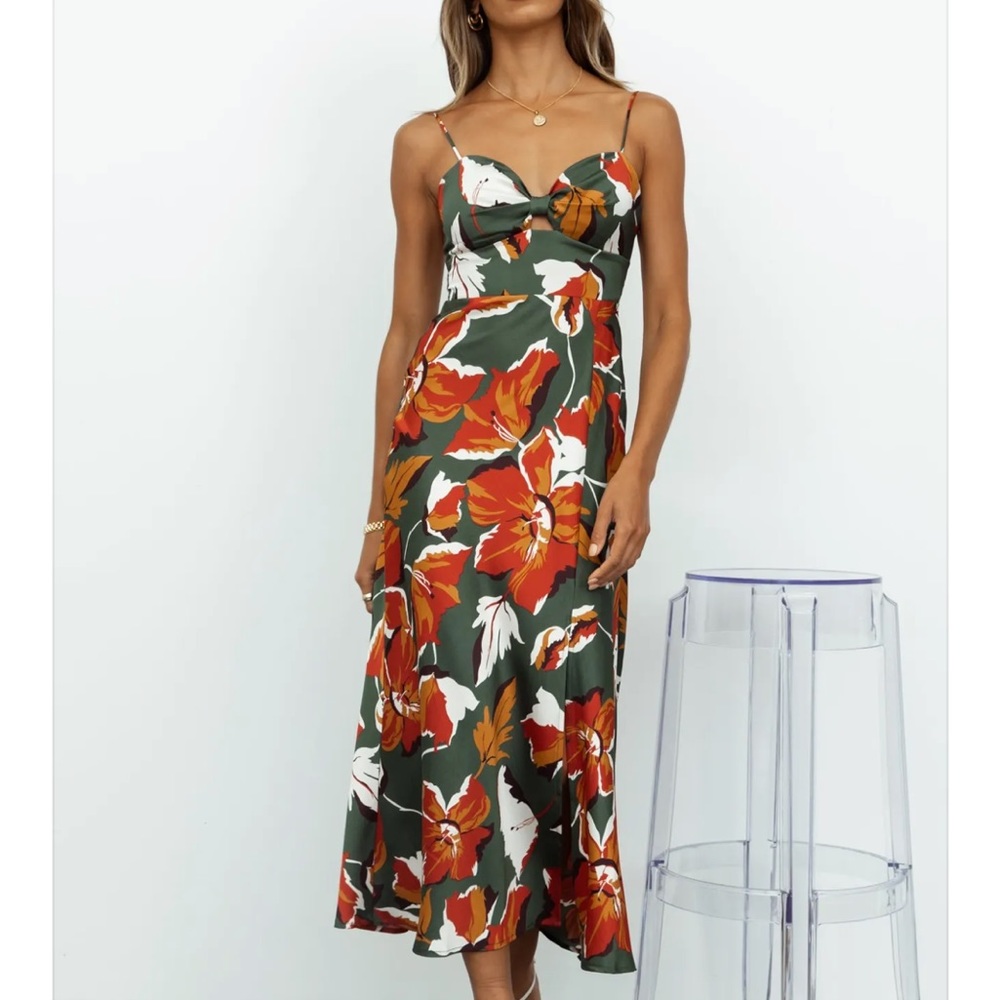 Hello Molly You Are My World Midi Dress Green